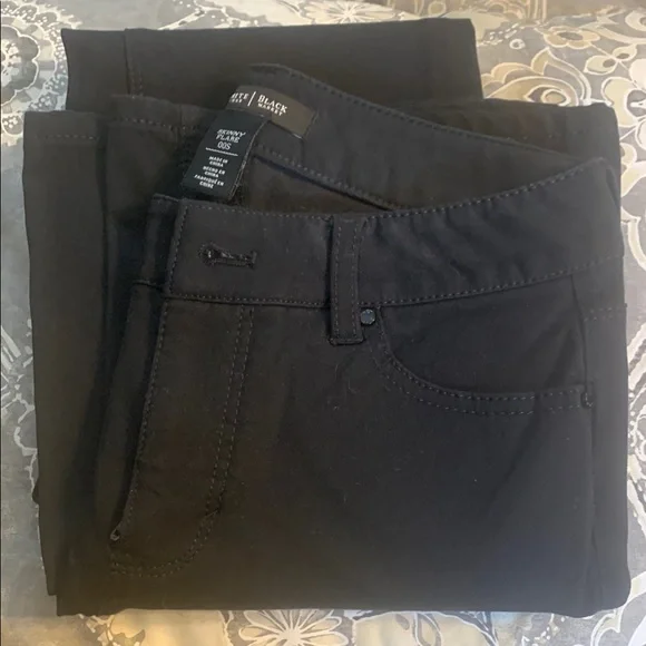 Black Skinny Flare Stretch Jeans 00S NWOT - Picture 1 of 6